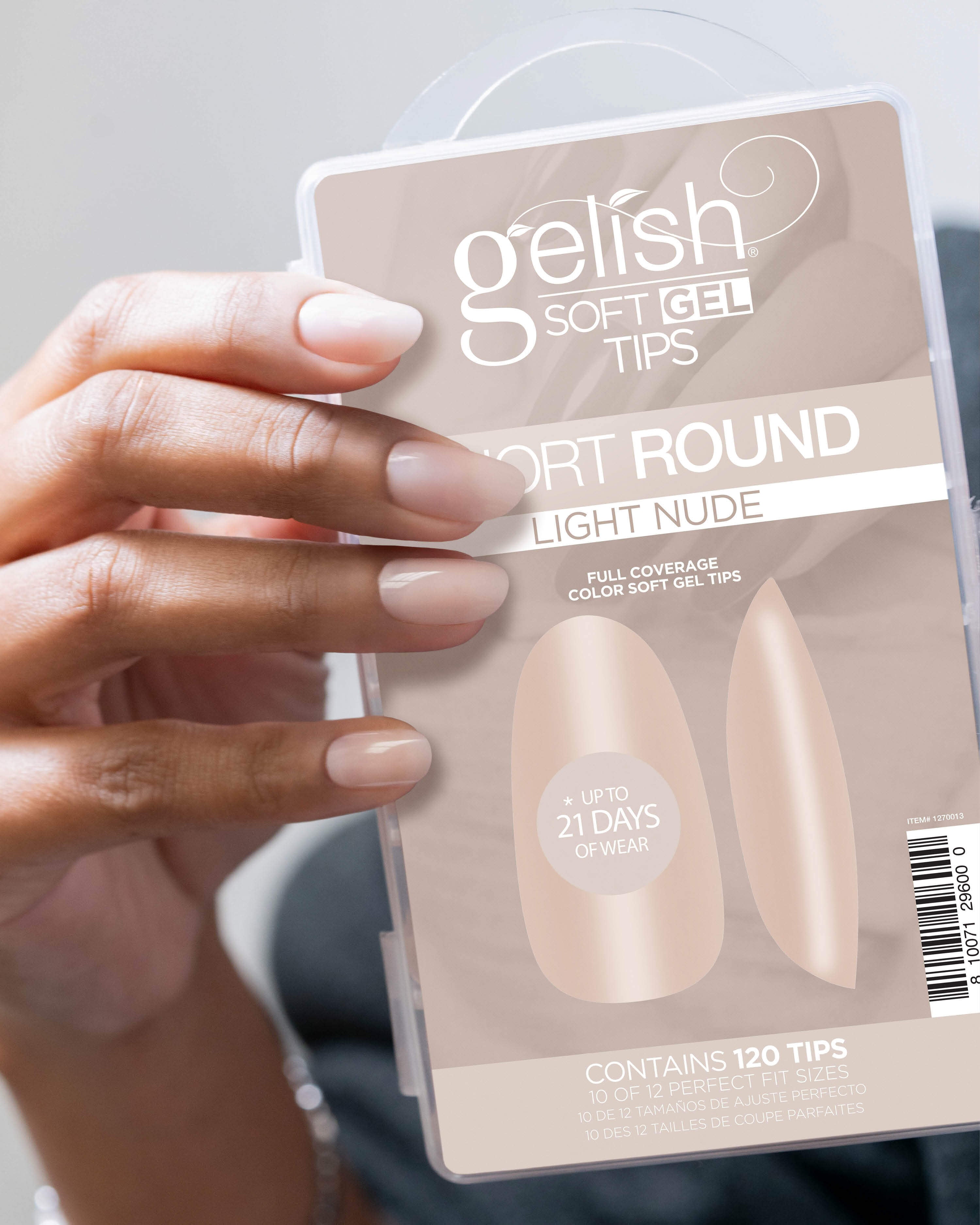 Soft Gel Tips – Short Round Light Nude 120 stuks
