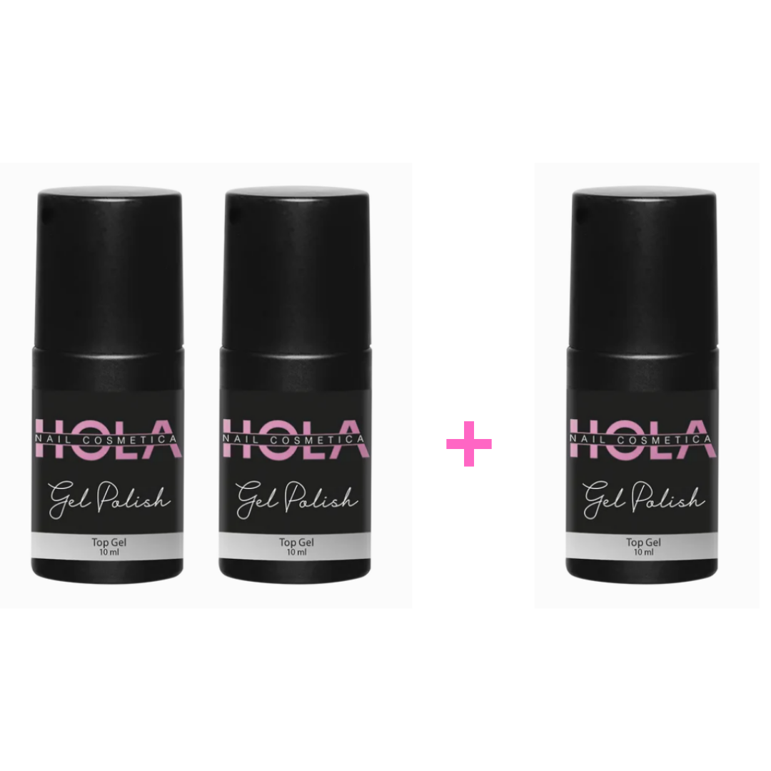Hola Gel Polish Top Gel 10ml 2+1 GRATIS!